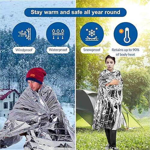 Primacare HB-10 Emergency Mylar Thermal Blankets – 10 Pack, 84" x 52", Silver – Reflective, Waterproof, Retains 90% Body Heat – for Survival, First Aid, Outdoors, Camping, EMS - Image 3