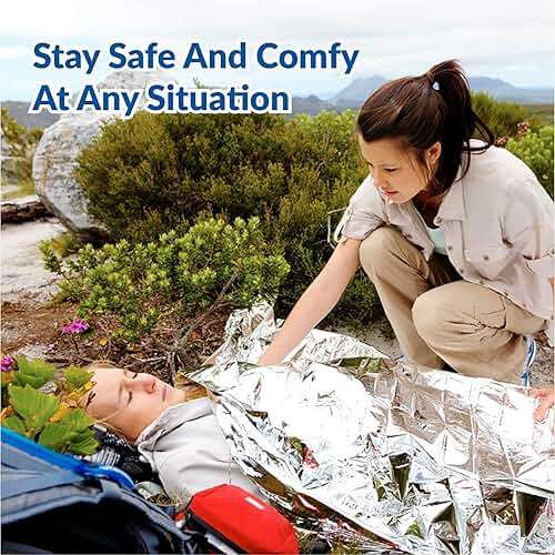 Primacare HB-10 Emergency Mylar Thermal Blankets – 10 Pack, 84" x 52", Silver – Reflective, Waterproof, Retains 90% Body Heat – for Survival, First Aid, Outdoors, Camping, EMS - Image 5