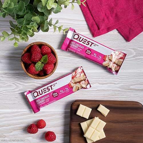 Quest Nutrition White Chocolate Raspberry Protein Bars, 20g Protein, 1g Sugar, 5g Net Carb, High Fiber, Gluten Free, Keto Friendly, 12 Count - Image 4