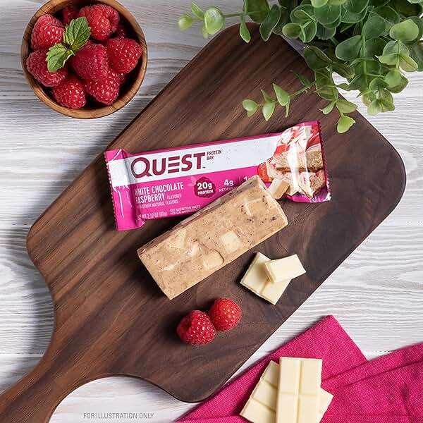 Quest Nutrition White Chocolate Raspberry Protein Bars, 20g Protein, 1g Sugar, 5g Net Carb, High Fiber, Gluten Free, Keto Friendly, 12 Count - Image 5