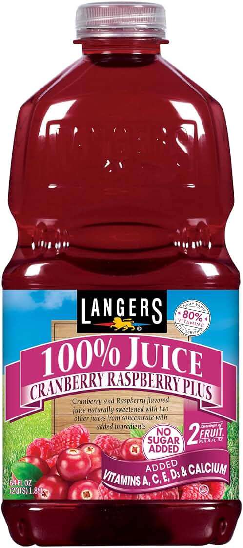 Langers Juice, Cranberry Raspberry Plus, 32 Fl Oz (Pack of 12) - Image 1
