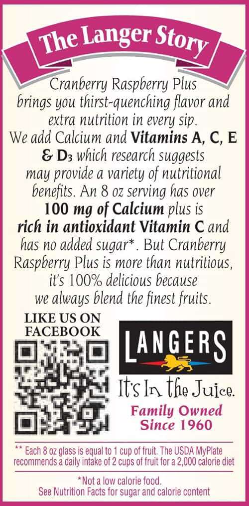 Langers Juice, Cranberry Raspberry Plus, 32 Fl Oz (Pack of 12) - Image 3