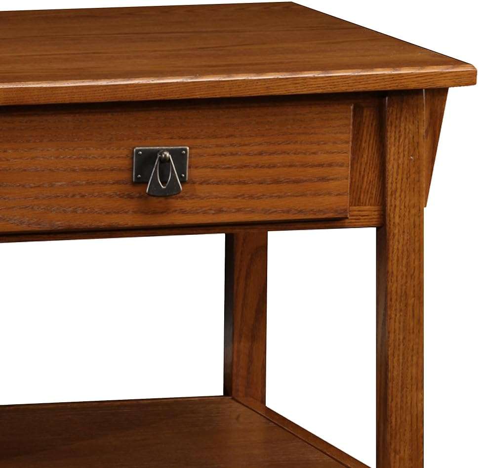 Leick Home 10055-RS Mission Coffee Table for Living Room, Two Drawers and Shelf, Made with Solid Wood, Russet Finish - Image 4