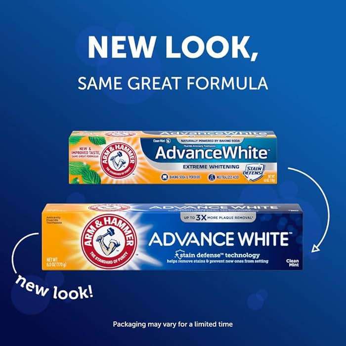 ARM & HAMMER Advance White Baking Soda & Peroxide Toothpaste, Extreme Whitening 4.3 oz (Pack of 2) - Image 3