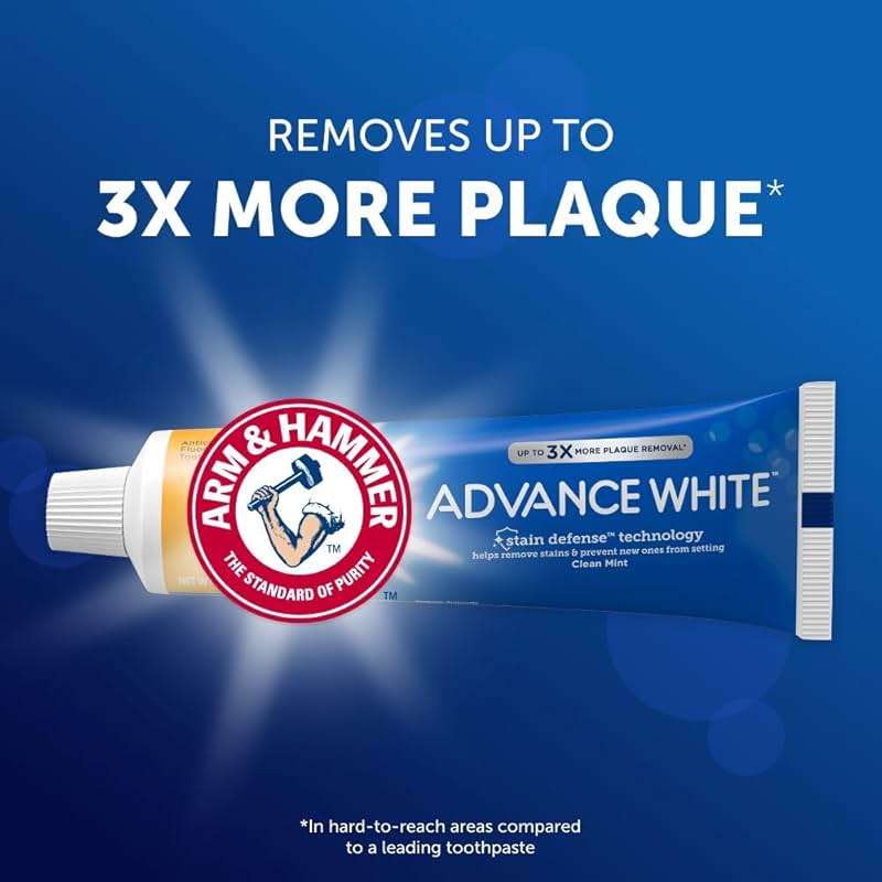 ARM & HAMMER Advance White Baking Soda & Peroxide Toothpaste, Extreme Whitening 4.3 oz (Pack of 2) - Image 4