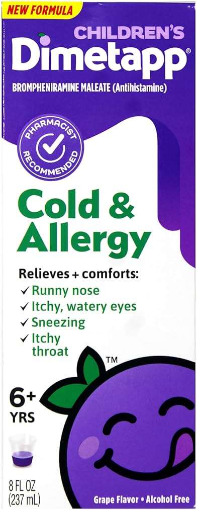 Children’s Dimetapp® Cold & Allergy Liquid – Grape Flavor, Alcohol-Free, 8 fl oz - Image 2
