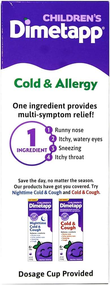 Children’s Dimetapp® Cold & Allergy Liquid – Grape Flavor, Alcohol-Free, 8 fl oz - Image 3