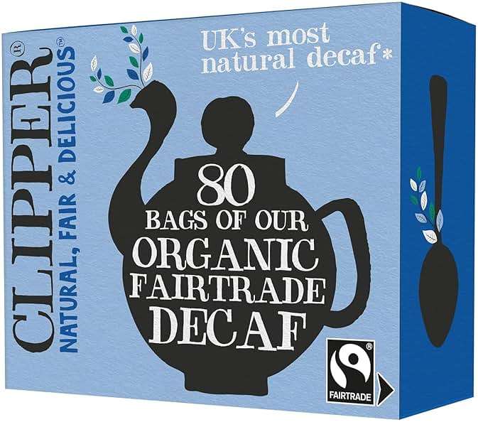 Clipper Tea, Black Tea Assam Blend, Fairtrade, Organic, Plant-Based, Decaf British Tea, 1 Pack, 80 Unbleached Tea Bags - Image 1