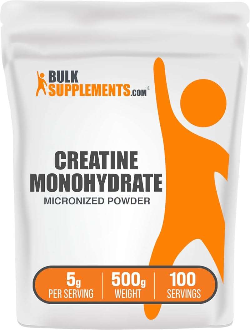 BulkSupplements.com Creatine Monohydrate Powder - Micronized Creatine Powder, Unflavored - Pure & Gluten Free, 5g per Serving, 500g (1.1 lbs) (Pack of 1) - Image 1