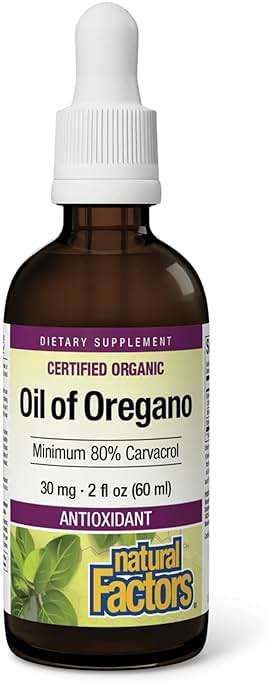 Natural Factors Oil of Oregano - Liquid Antioxidant Support Supplement for Immune Support - Easy Swallow Health Supplement with Non-GMO & Gluten-Free Formula - 2 fl oz (375 Servings) - Image 1