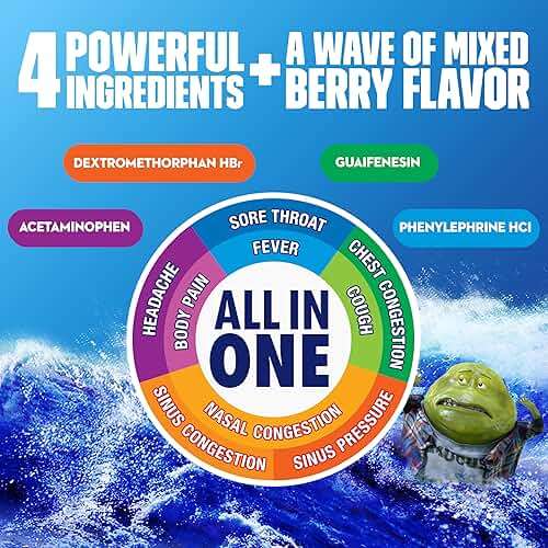 Mucinex Fast-Max Cold and Flu Medicine All-in-One Maximum Strength Liquid for Chest Congestion, Cough, Sore Throat, Nasal Decongestant, 6 fl oz (Packaging May Vary) - Image 4