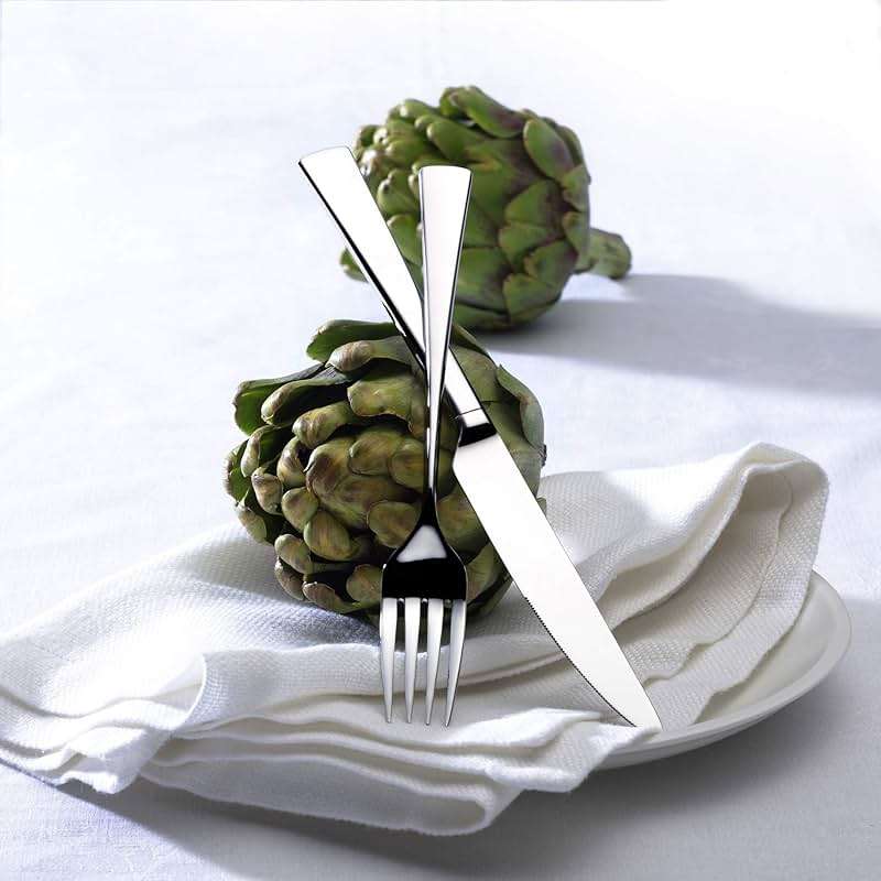 Mikasa Lucia 20-Piece Flatware Set, Service for 4, 18/10 Stainless Steel Silverware Set with Dinner Forks, Salad Forks, Knives, Spoons and Teaspoons, Dishwasher Safe - Image 2