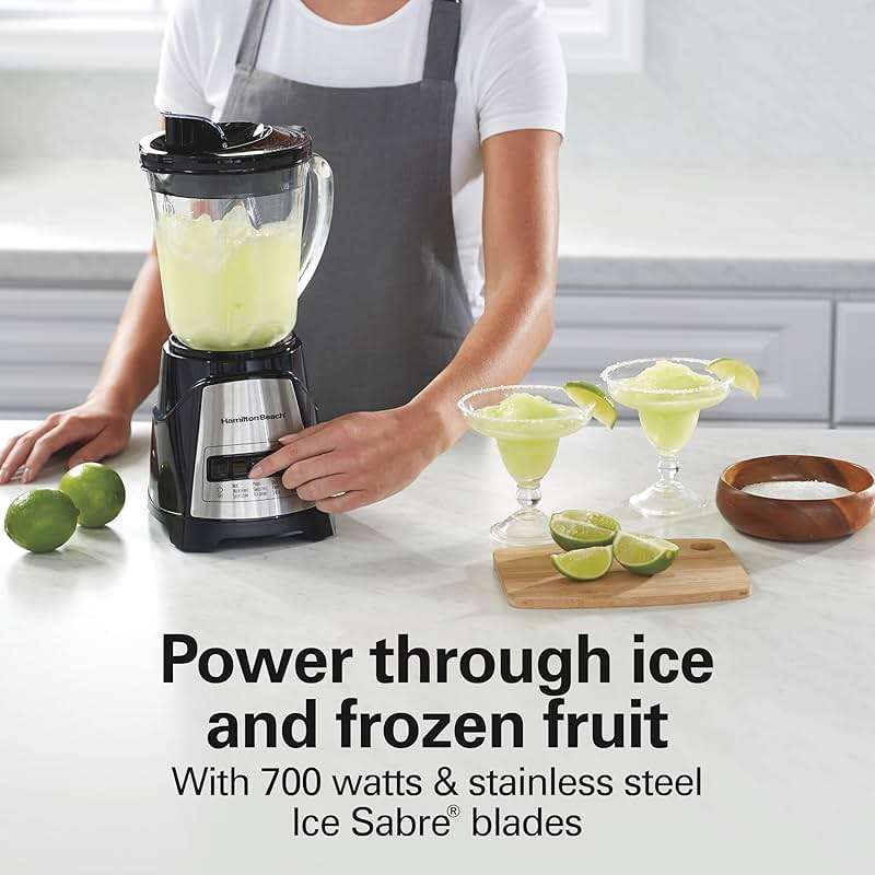 Hamilton Beach Power Elite Wave Action Blender For Smoothies, 40 Oz Glass Jar, 12 Functions Including Puree, Crush Ice, 700 Watts - Black (58148A) - Image 2