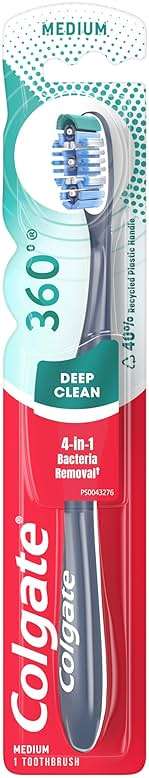 Colgate 360 Toothbrush with Tongue and Cheek Cleaner, Medium Toothbrush, 1 Pack - Image 7