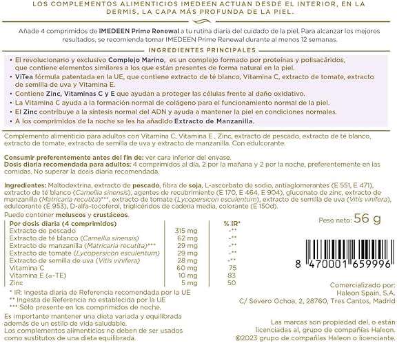 Imedeen Prime Renewal Tablet (120 Count) Skin Collagen Formula for 50 Plus Skincare Beauty Supplement - Image 2
