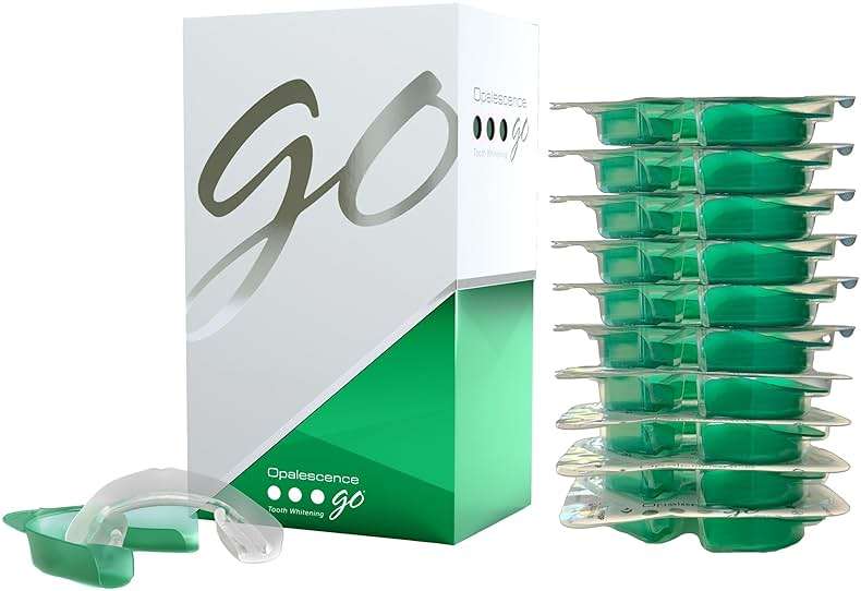 Opalescence Go 15- Prefilled Teeth Whitening Trays Kit - 15% Hydrogen Peroxide - (10 Treatments) Dentist Recomended - Made by Ultradent Products. Teeth Whitening Kit -Mint - 5194-1 - Image 1
