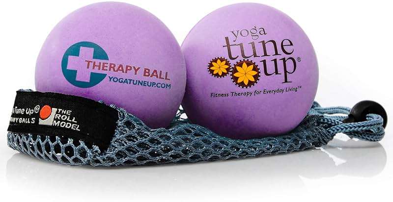 YOGA TUNE UP® Therapy Balls in Tote by Tune Up Fitness - Massage Balls for Trigger Point, Pressure Point & Myofascial Release - Use as Single or Peanut Ball for Pain Relief & Relaxation (Deep Purple) - Image 1