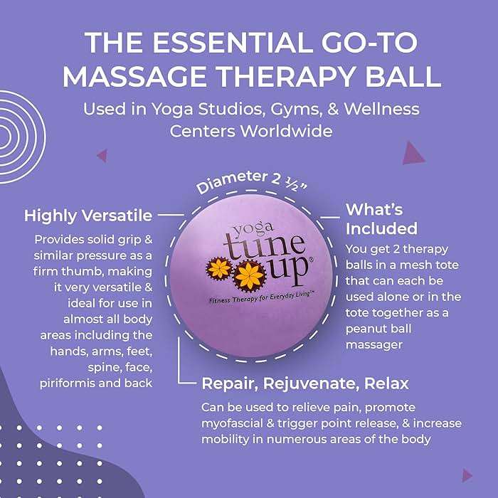 YOGA TUNE UP® Therapy Balls in Tote by Tune Up Fitness - Massage Balls for Trigger Point, Pressure Point & Myofascial Release - Use as Single or Peanut Ball for Pain Relief & Relaxation (Deep Purple) - Image 3