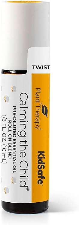 Plant Therapy Kids Calming The Child Essential Oil Blend 10 mL (1/3 oz) Relaxation and Soothing Blend, Tangerine, Lavender, & Roman Chamomile Essential Oils, Pure, KidSafe Pre-Diluted Roll-On - Image 1