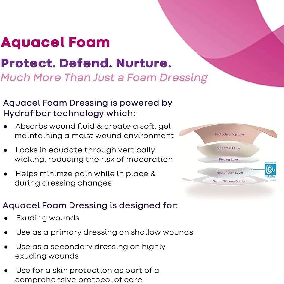 ConvaTec AQUACEL Extra 4"x5" Hydrofiber Absorbant Dressing for Moderate to Highly Exuding Wounds, Non-Woven Two-Dimensional Strengthening Fibers, Rectangle, 10ct Box - Image 3