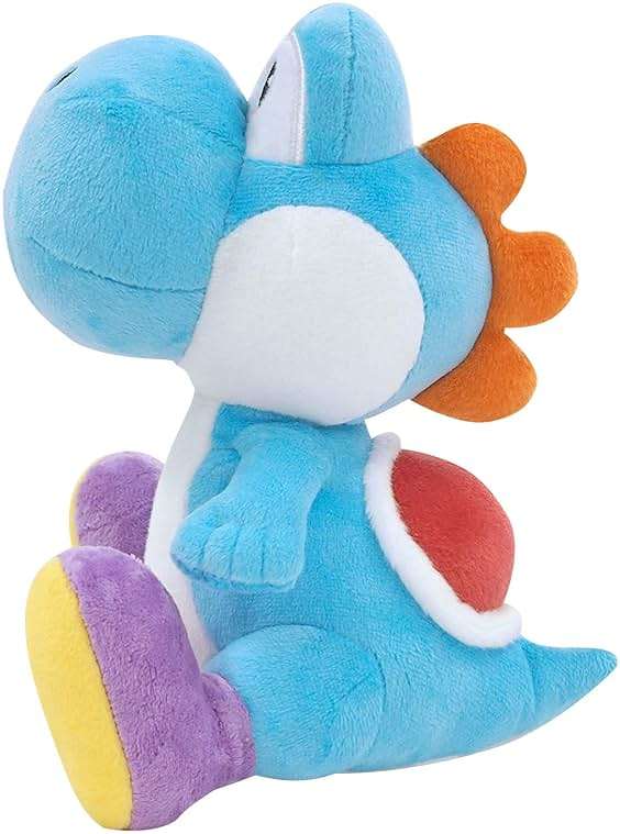 Little Buddy 1219 Super Mario All Star Collection Light Blue Yoshi Plush, 7", 6" - Image 2