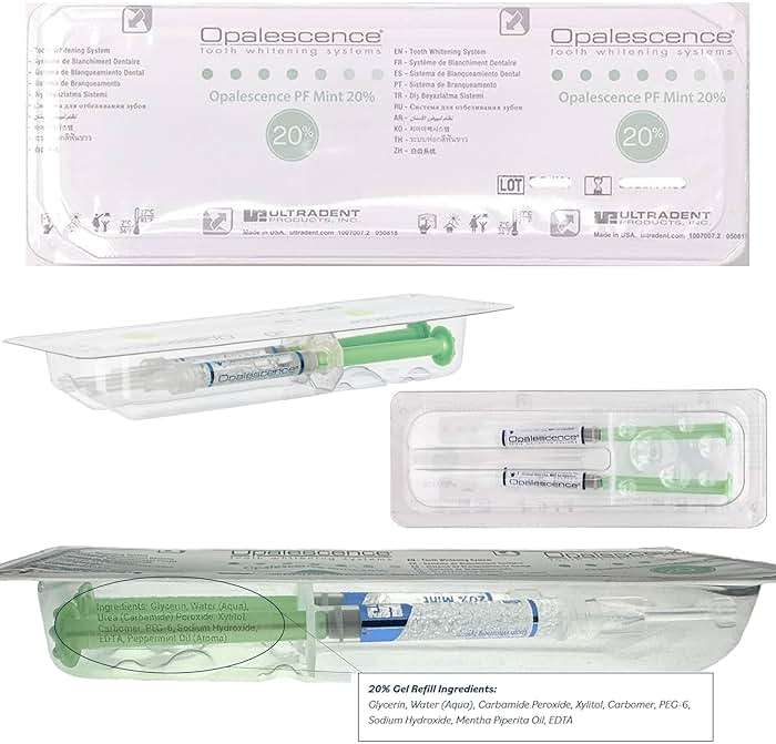 Opalescence 20% Teeth Whitening Refill Kit (4 Syringes) Carbamide Peroxide. Made by Ultradent, in Mint Flavor. Tooth Whitening Refill Syringes - B-5196-4 - Image 8