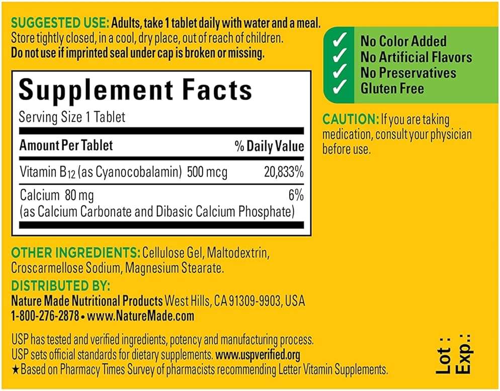 Nature Made Vitamin B-12 500 mcg Tablets 100 ea (Pack of 2) - Image 5