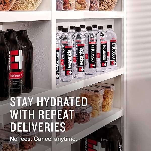 Essentia Bottled Water, 1 Liter, Pack of 6 Bottles; 99.9% Pure, Infused with Electrolytes for a Smooth Taste, pH 9.5 or Higher; Ionized Alkaline Water - Image 9