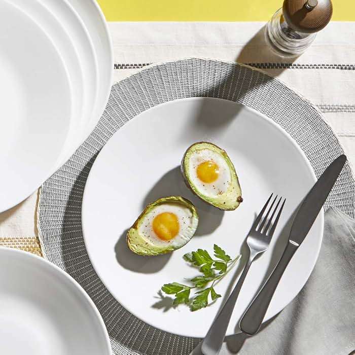 Corelle Vitrelle 6-Piece Salad Plates Set Triple Layer Glass and Chip Resistant, 8-1/2-Inch Lightweight Round Plates, Winter Frost White - Image 3