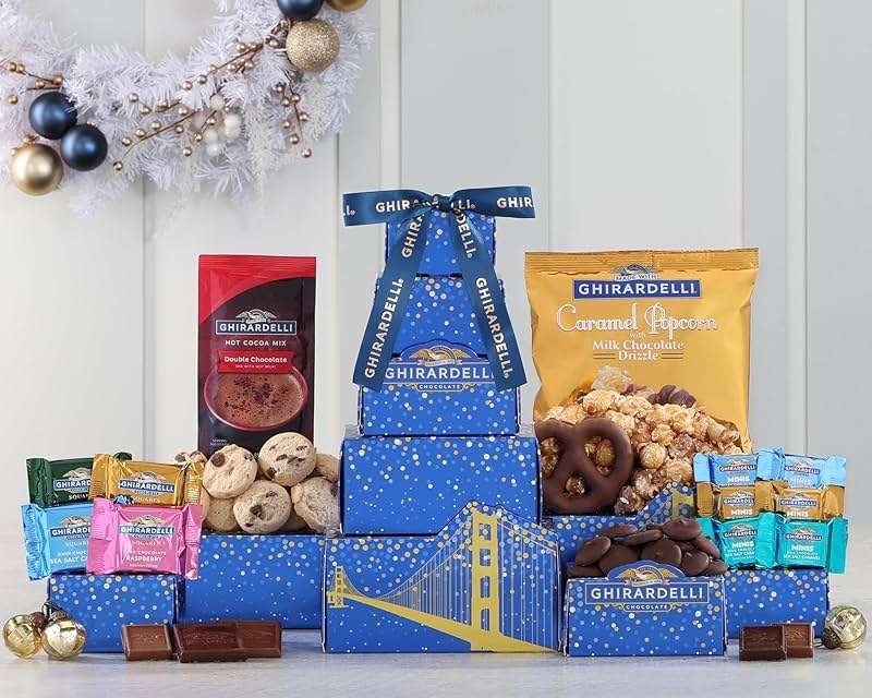 Ghirardelli Chocolate Gift Tower by Wine Country Gift Baskets Gift for Families College Students Appreciation and more - Image 2