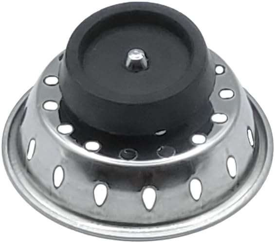Kitchen Sink Stainless Steel Basket Strainer Replacement with Flat Bottom Rubber Stopper, 3-1/2 Inch, Indoor and Outdoor Kitchen Sink Strainer, Chrome - Image 4