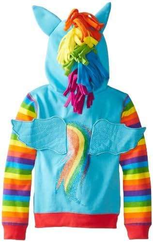 My Little Pony Girls Rainbow Dash Cosplay Zip Up Hoodie – Toddler, Little & Big Sizes - Image 3