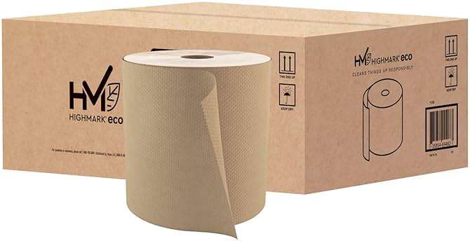 Highmark® Hardwound Paper Towels, 8" x 800', 100% Recycled, Natural, Case Of 6 Rolls - Image 1