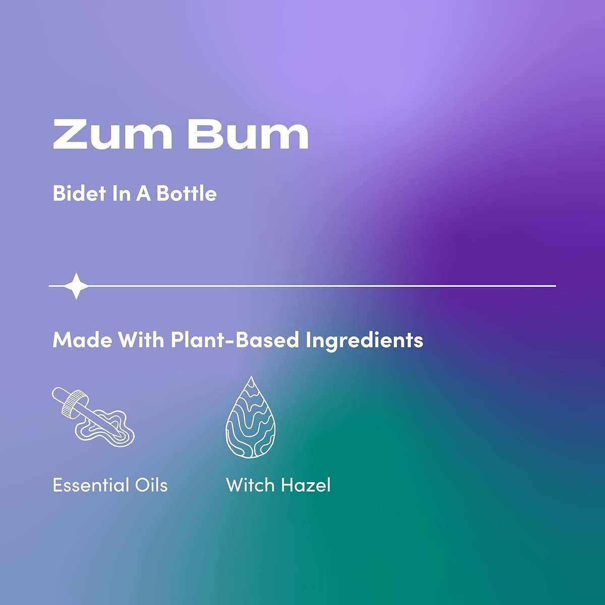 Zum Indigo Wild Bum Bidet in a Bottle - Natural, Portable Bidet - Ideal for Women & Men - Includes Witch Hazel, Vegetable Glycerin & Essential Oils - 4 fl oz - Image 2