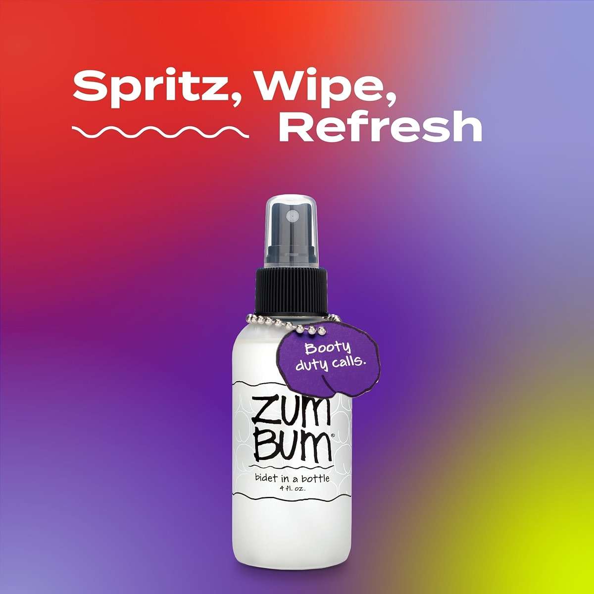 Zum Indigo Wild Bum Bidet in a Bottle - Natural, Portable Bidet - Ideal for Women & Men - Includes Witch Hazel, Vegetable Glycerin & Essential Oils - 4 fl oz - Image 3