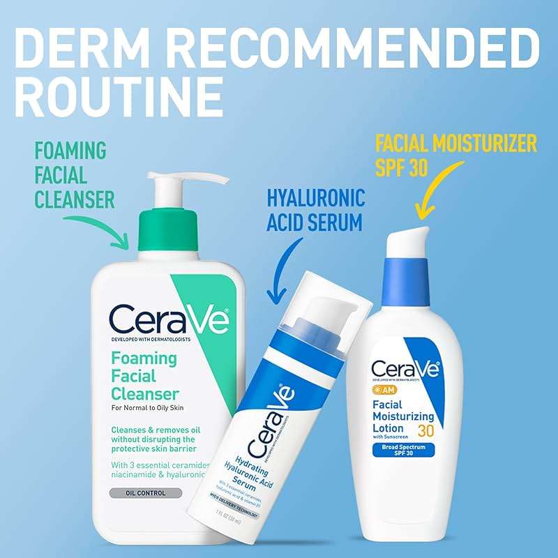 CeraVe AM Facial Moisturizing Lotion with SPF 30, Oil-Free Face Moisturizer with SPF, Formulated with Hyaluronic Acid, Niacinamide & Ceramides, Non-Comedogenic, Broad Spectrum Sunscreen, 3 Ounce - Image 6