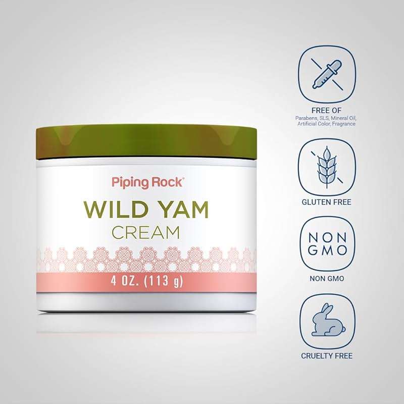 Piping Rock Wild Yam Cream | 4 oz | for Men and Women | Non GMO, Gluten Free - Image 3