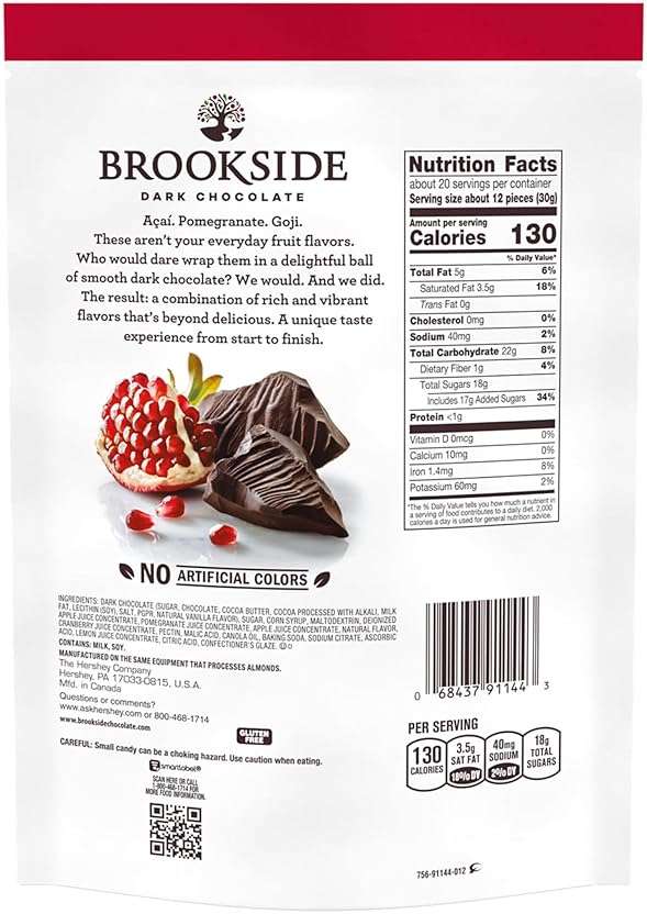 BROOKSIDE Dark Chocolate and Pomegranate Flavored Snacking Chocolate Bag, 21 oz - Image 2