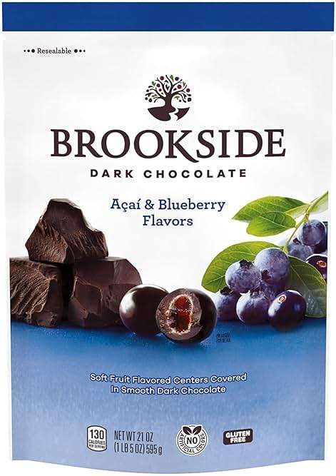 BROOKSIDE Dark Chocolate, Acai and Blueberry Flavored Snacking Chocolate Bag, 21 oz - Image 3