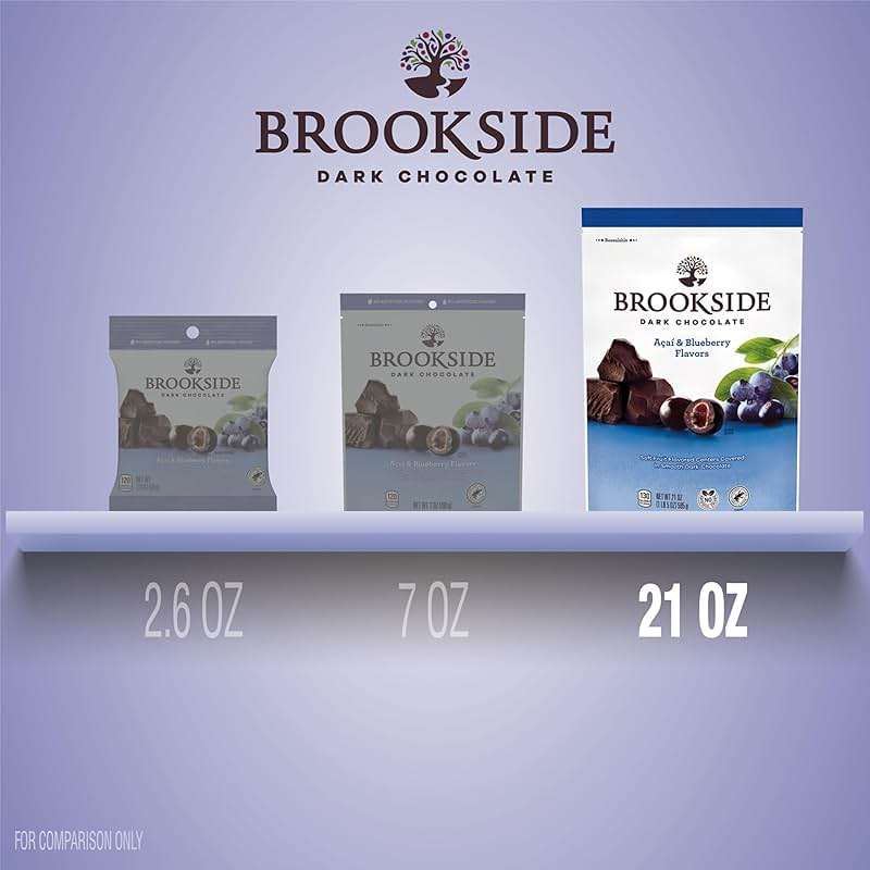 BROOKSIDE Dark Chocolate, Acai and Blueberry Flavored Snacking Chocolate Bag, 21 oz - Image 4