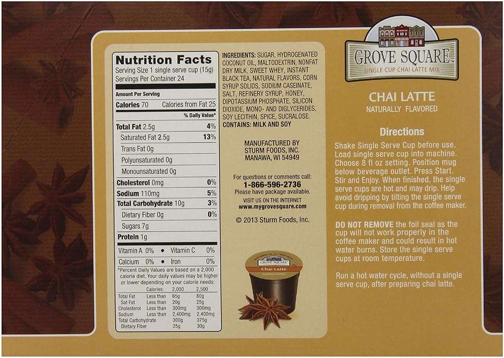 Grove Square Tea, Chai Latte, 24 Single Serve Cups - Image 2