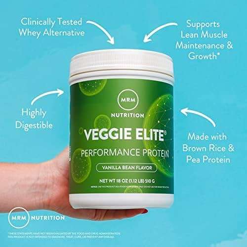 MRM Veggie Elite Performance Protein - Chocolate Mocha, Plant-Based Powder, 24g Protein per Serving with BCAAs & Digestive Enzymes, Clinically Tested - Vegan, Gluten-Free - 31 Servings - Image 4