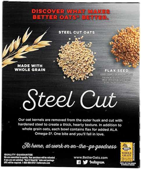 Better Oats Oat Revolution! Instant Oatmeal ~ Steel Cut Oats Maple & Brown Sugar Flavor ~ 10 Pouches Per 15.1 Oz Box [Pack of 3] - Image 3