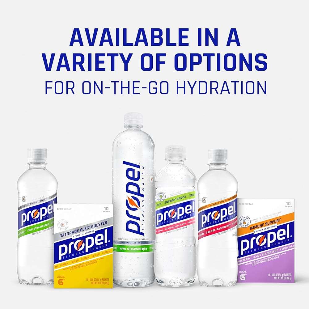 Propel, Black Cherry, Zero Calorie Sports Drinking Water with Electrolytes and Vitamins C&E, 16.9 Fl Oz (12 Count) - Image 7