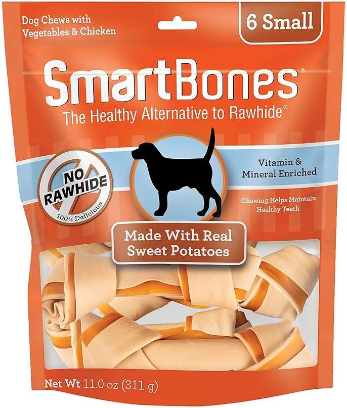 SmartBones Sweet Potato Dog Chews, Rawhide-Free Dog Chews Made With Real Meat and Vegetables, 6 Small (Pack of 1) - Image 1