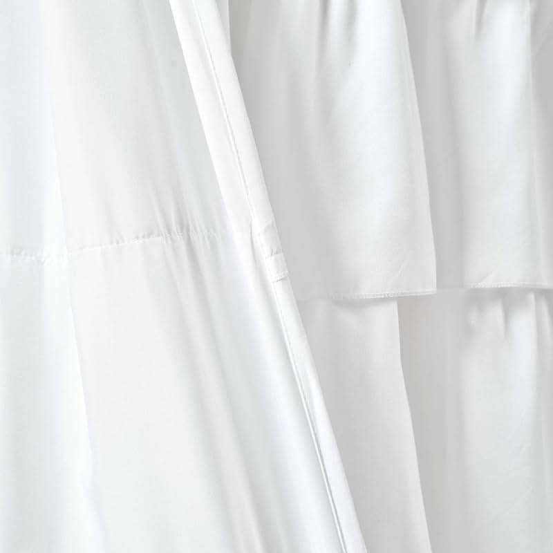 Lush Decor Ruffle Window Curtain - Vintage Chic Farmhouse Style Panel for Living, Dining Room, Bedroom (Single), 50”W x 84"L, White - Image 5