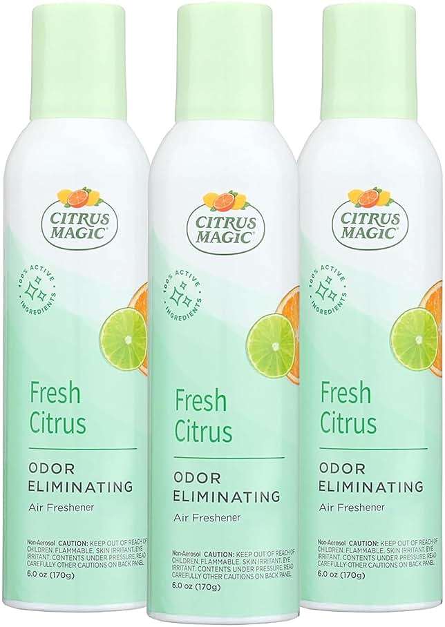 Citrus Magic Freshener Odor Eliminating Air Freshener Spray, 3 Ounce (Pack of 3), Fresh Citrus, 3 Count - Image 1