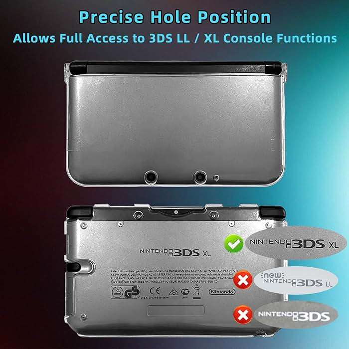 OSTENT Protective Clear Crystal Hard Guard Case Cover Skin Shell for Nintendo 3DS XL LL Color Clear White - Image 2