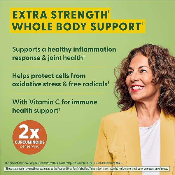 MegaFood Whole Body Turmeric Curcumin Supplement - Turmeric Supplement With Black Pepper & Vitamin C - 475 mg Curcuminoids Per Serving - Antioxidant & Immune Support - Vegan - 120 Tablets, 60 Servings - Image 3