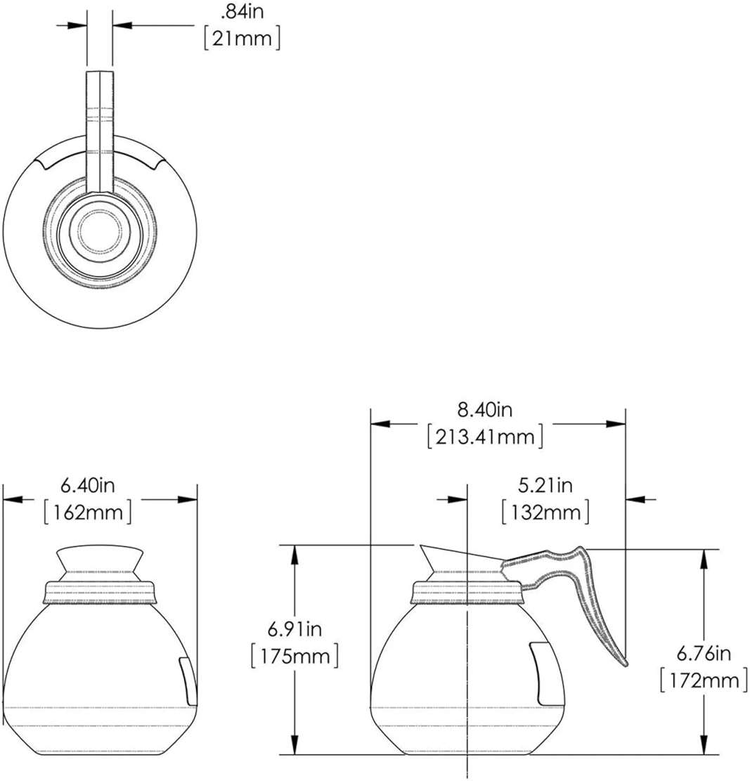 BUNN Coffee Pot Decanter/Carafe Black Regular - New Glass Design Shape - Ergonomic Handle - 12 Cup Capacity - - Image 3